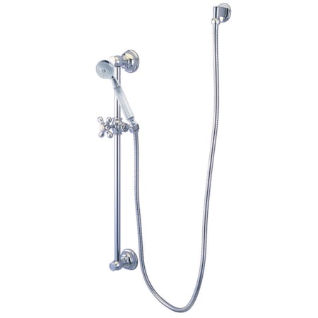 Kingston Brass Shower Combo, Polished Chrome, Wall Mount KAK3421W1
